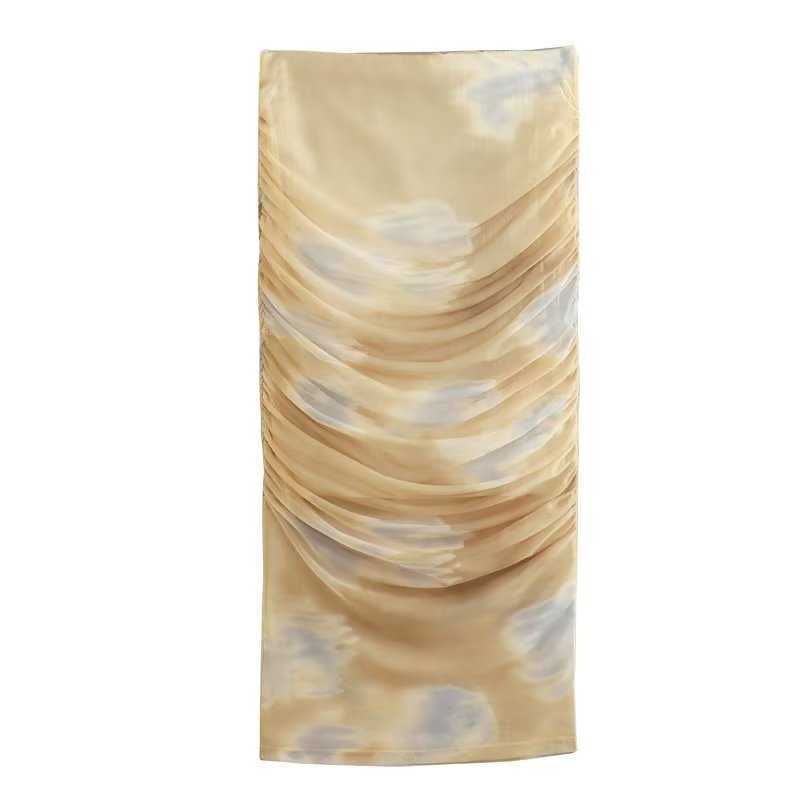 Spécifications de la robe deux pièces Shorts d'été 2023 Nouveaux bagages Ensemble pour femmes Unique Tie Dyed High Z Creux Serré et élégant Ensemble de 2 pièces pour femmes P230522