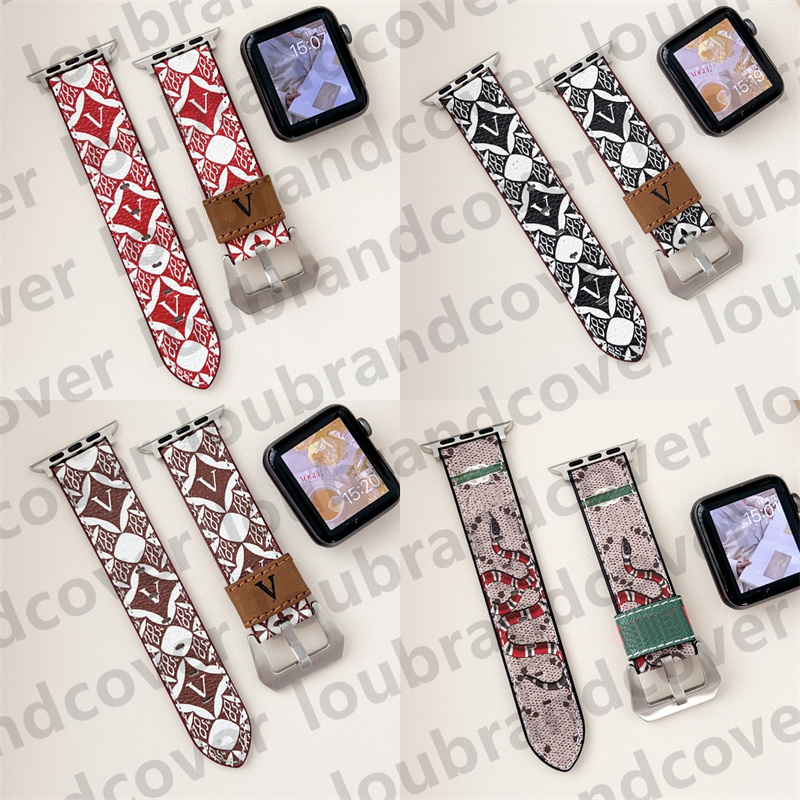 1854 Designer Apple Watch cinturino 44mm 49mm Cinturini orologi in vera pelle serie di orologi Apple 9 8 3 4 5 6 7 38MM 42MM Cinturini iwatch Bracciale in pelle Bracciale ap Smart Straps