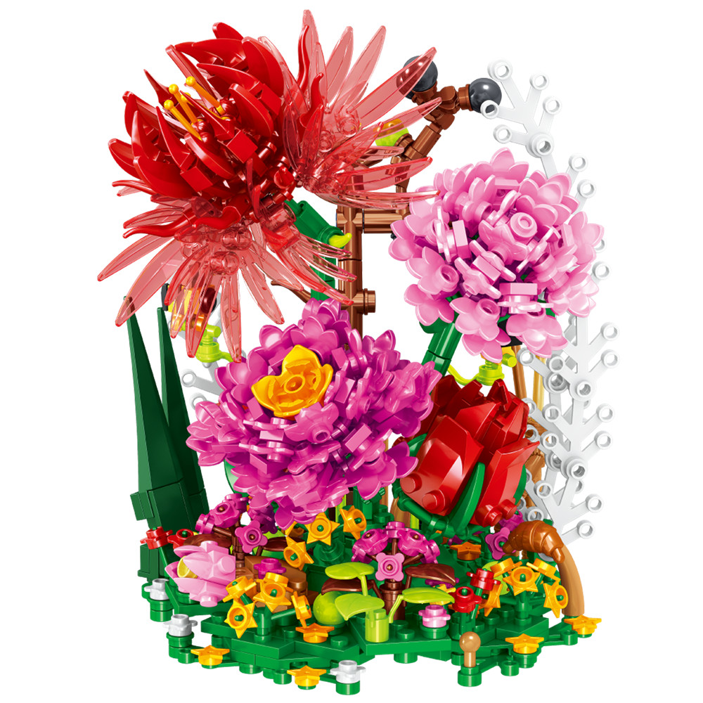 Ville créativité immortelle fleur fleurs plante succulente Mni blocs de construction briques bricolage MOC assemblage jouets pour filles cadeau