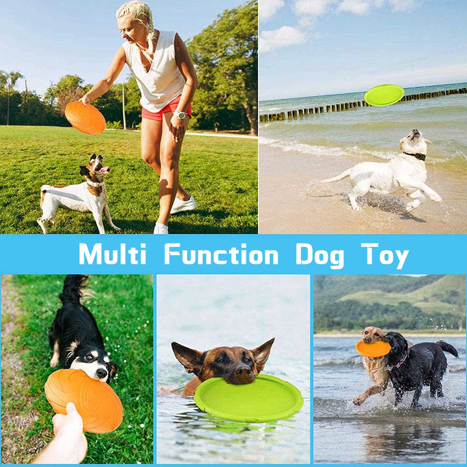 Dog Toys tuggar mjuka husdjur flygande skivor Dog Toys Silicone Flying Disc Interactive Dog Game Resistant Chew Toy Puppy Training Products Pet Supplies G230520