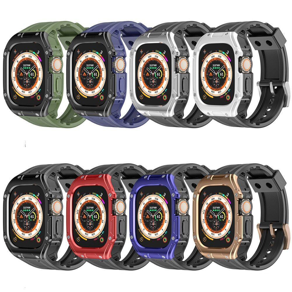 Premium PC Cask Armor Case + Silicone Strap AP MOD KIT Set for Apple Watch Ultra 49mm