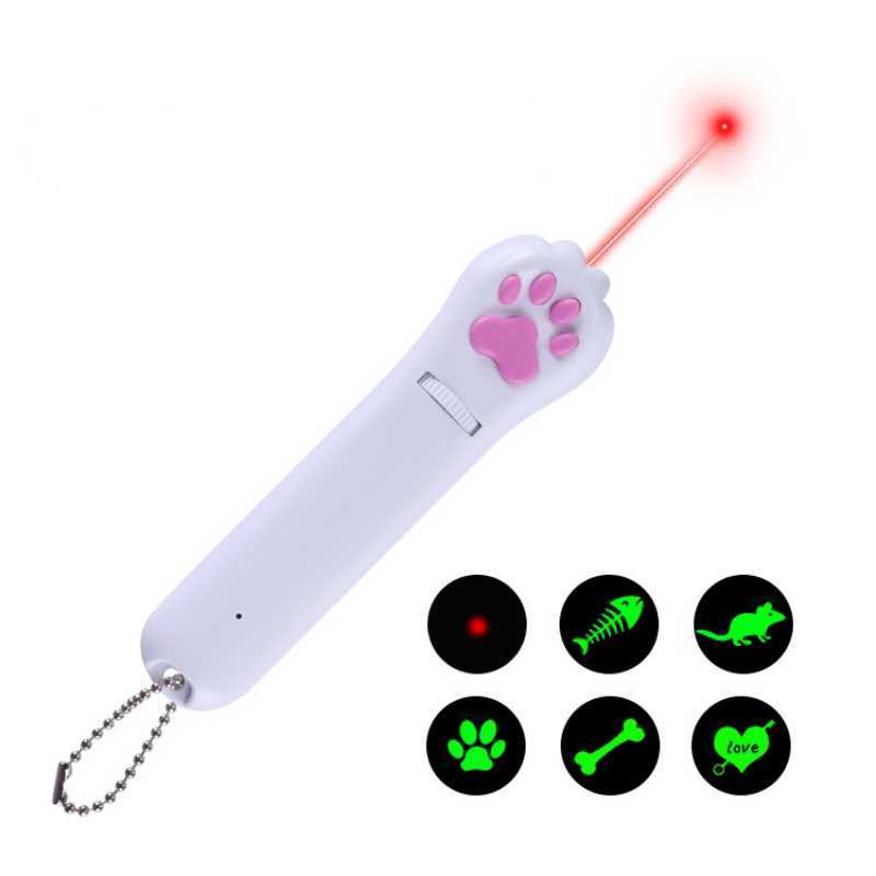 Toys de gato LED Projeção Funny Cat Stick Multi-padrão USB Recarregável Toys Kitten Toys Multi-Função Pets Entertainment Supplies G230520