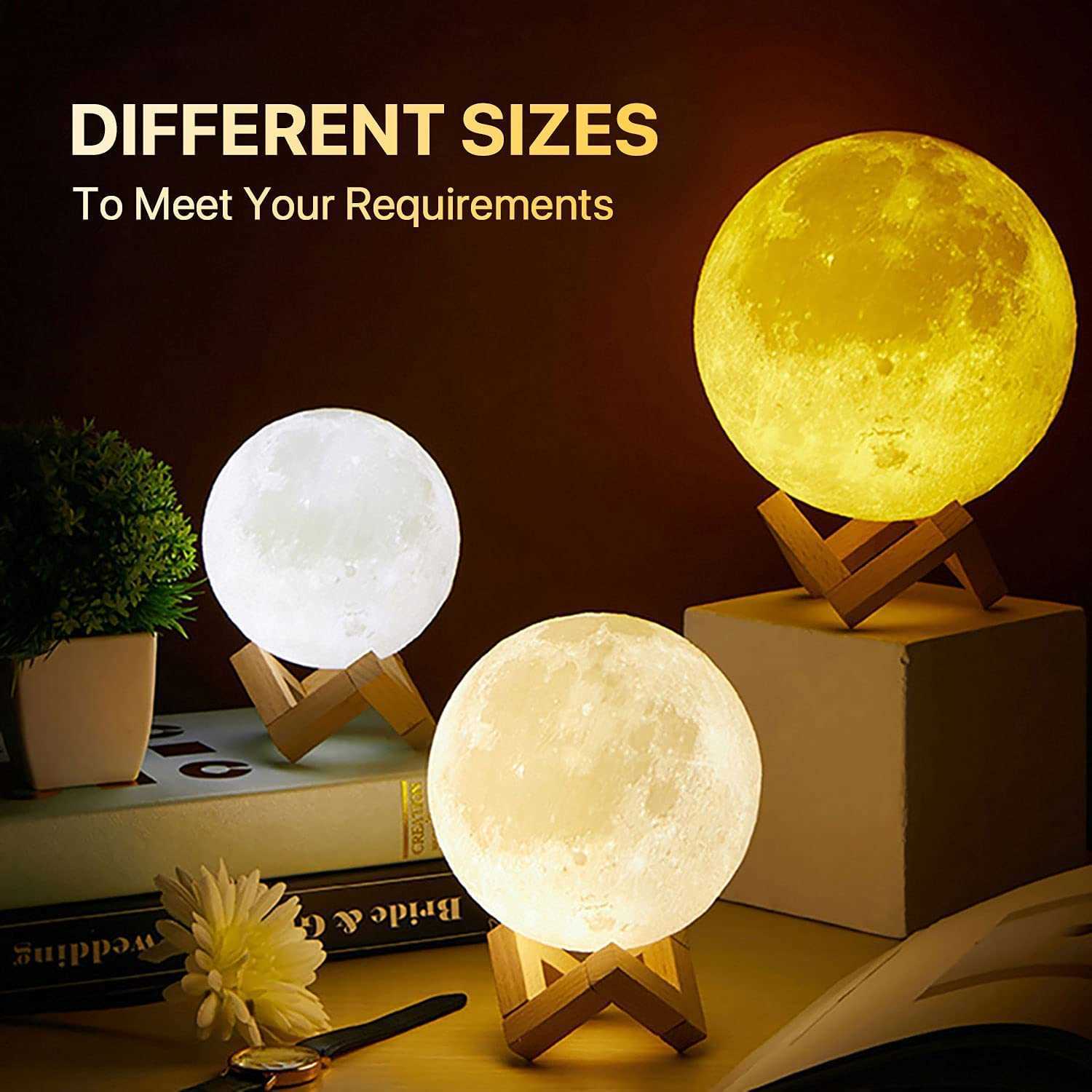 Juldekorationer Trending Lamp Creative 3D Print Galaxy Moon Lamp Led Night Light Battery Models Moon Decor Bedroom Lover Children Gift