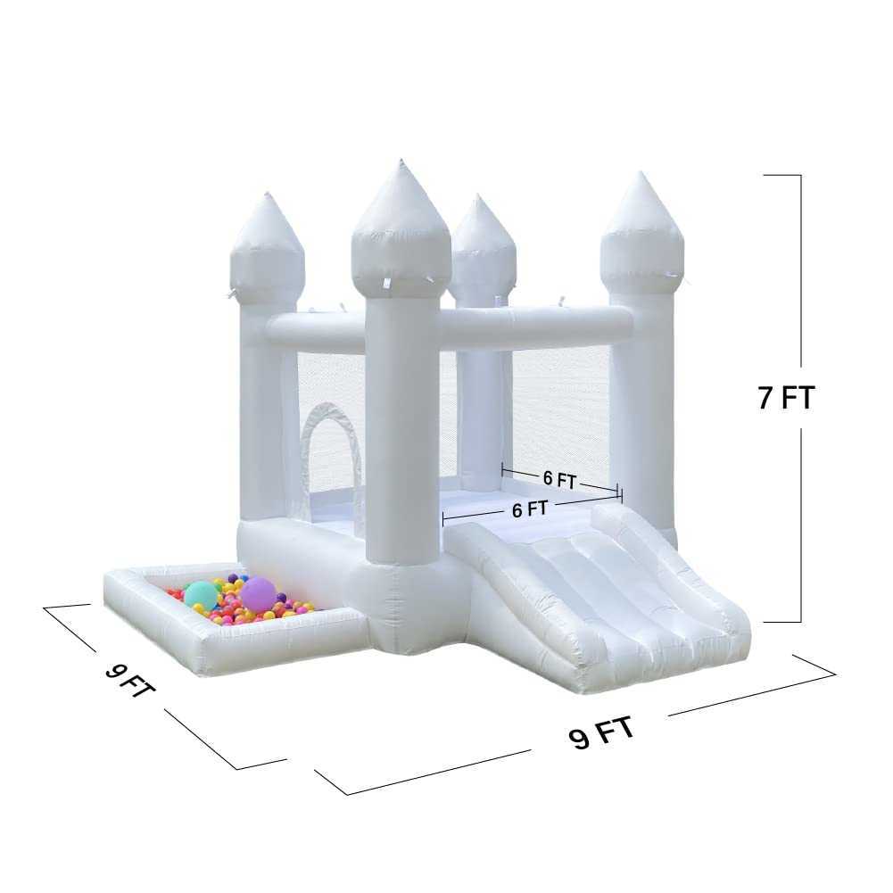 Maison de rebond gonflable en PVC commercial avec piscine à balle coulissante et souffleur de sauteur blanc château de château pour les enfants