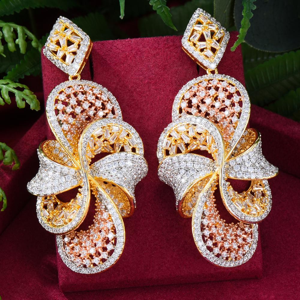 Oorbellen GODKI MAXI Afrikaanse Strikjes Oorbellen Voor Vrouwen Wedding Party Cubic Zirkoon Dubai Bridal Earring boucle d'oreille 2022