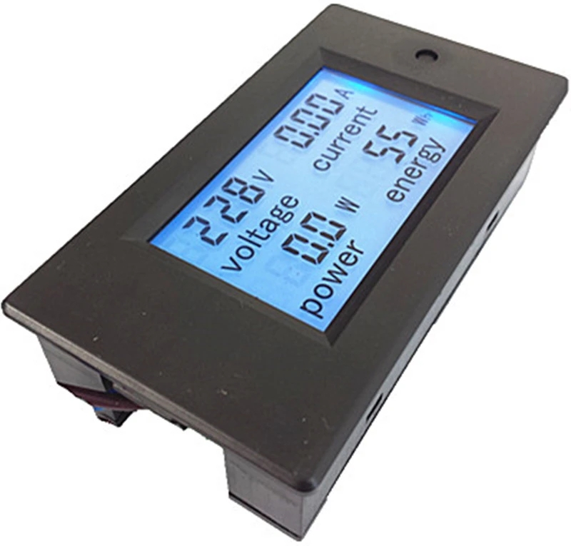Nauwkeurige energiemeterspanningstroomvermogen 80-260V/20A AC Voltmeter Ammeter Blauwe achtergrondverlichting Overbelasting Alarmfunctie