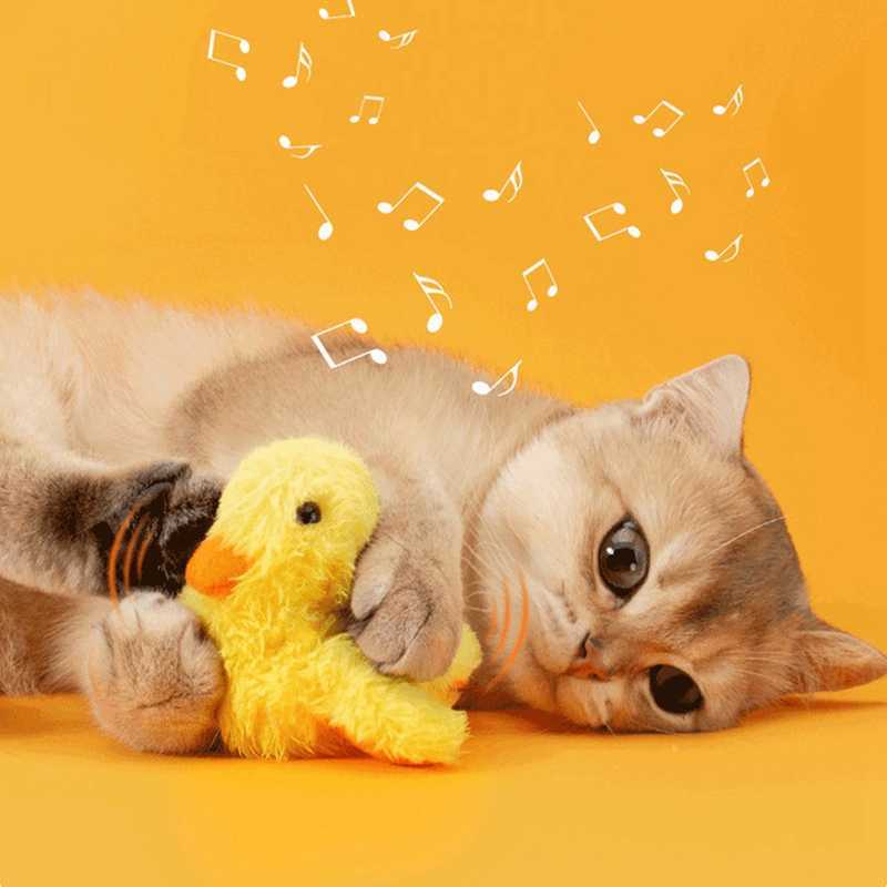 Cat Toys Smart Automatic Cat Toys Flapping Duck Interactive Electric Bird Toys Cat Plush Toy With Catnip Vibration Sensor Cats Game Toy G230520