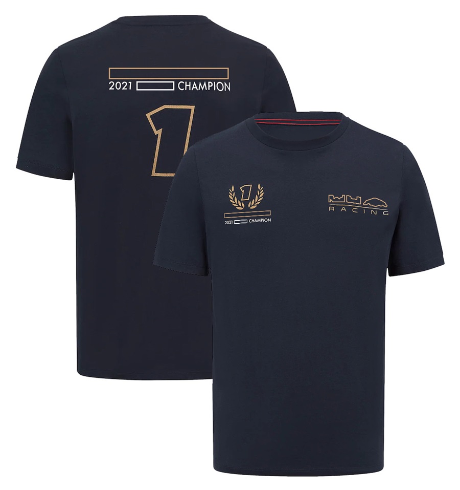 2023 Nieuwe F1 Wereldkampioenen T-shirt Formule 1 Bestuurder Kampioen T-shirt Racing Team Wint Souvenir Jersey Zomer Mannen Vrouwen T-shirts