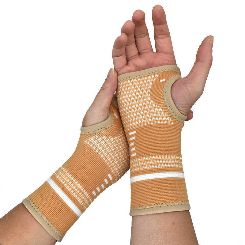 Copper Professional Strap Sports Sport Safety Compression Luvas de compressão Protetor Pulseiro Artrite Suporte de suporte Elastic Palm Hand P230523