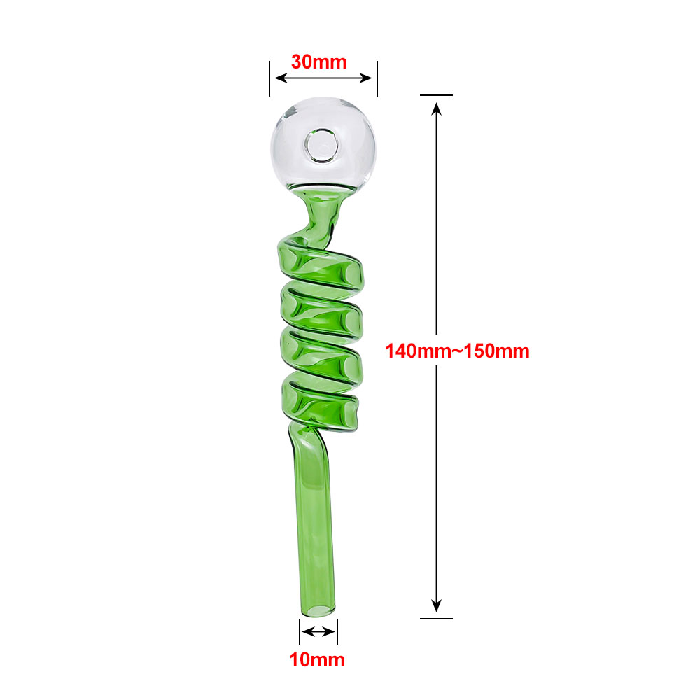 Cachimbos de vidro multicoloridos Espiral de vidro curvo Queimadores de óleo Cachimbos de água Cachimbos de cachimbo Acessórios para fumar Frete grátis