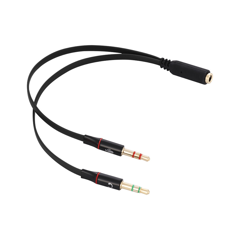 3.5mm Jack 2 Male to 1 Female Casque Mic Audio Y Splitter Adapter Cable Line Adapter