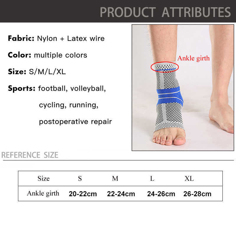 3D Elastic Sile Support Bracket Fitness Compression Tear Basketball Fotboll Ankelskydd Anpassning P230523