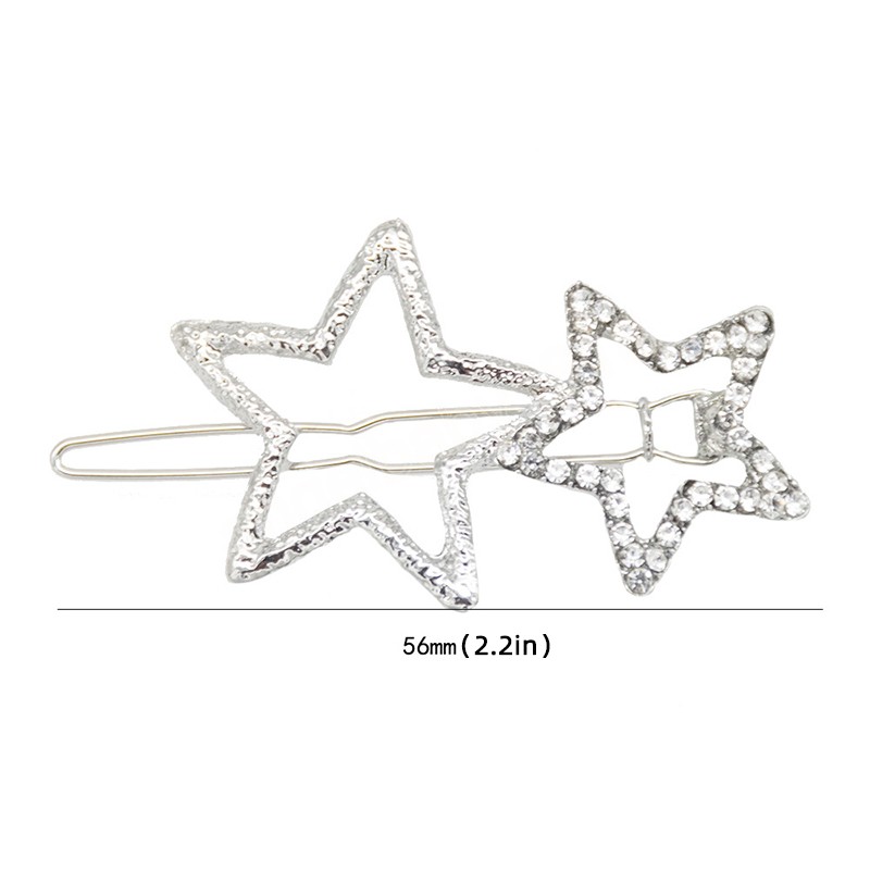 Glitter Shiny Hairpins Pentagram Star One Clip DIY DIY Elegante Personalidade Coreana Acessórios para Cabelos Capilares Barrette