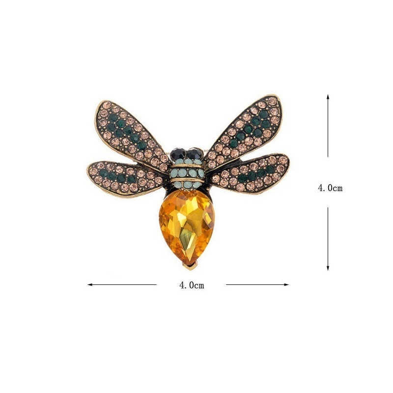 Pins Brooches Water Diamond Vintage Bee brooch Big Insect brooch Female Autumn Winter Gift G220523