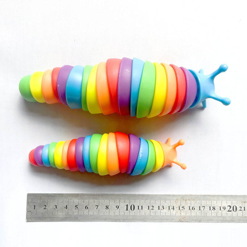 14.5cm Fidget Slug Toy 3D Mafsallı Çubuk Streç Dostu Dostum Duyarlı Duyusal Esnek Oyuncaklar Çocuklar İçin Yetişkinler