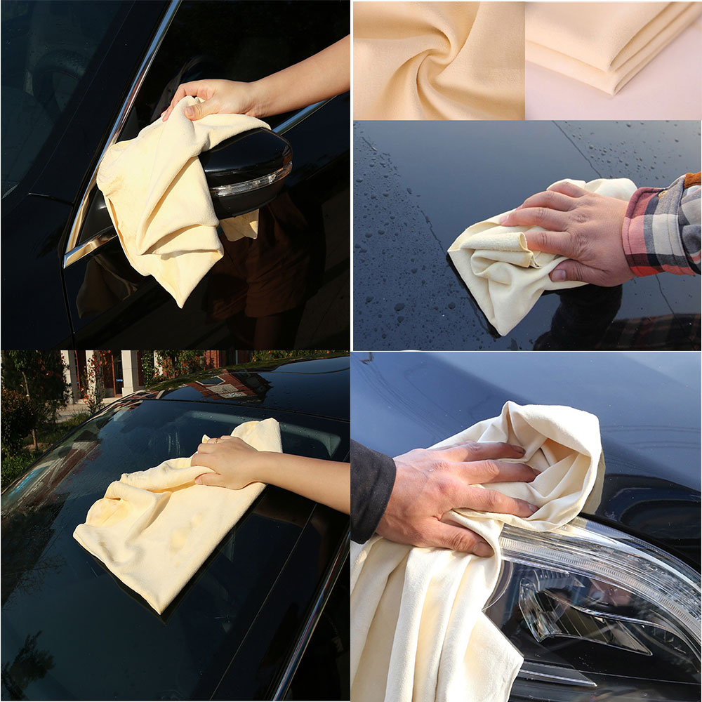 40x70CM Natural Deerskin Leather Clean Cloth Car Home Washing Care Quick Dry Cleaning Towel Super Absorbent Glass Drying Rags
