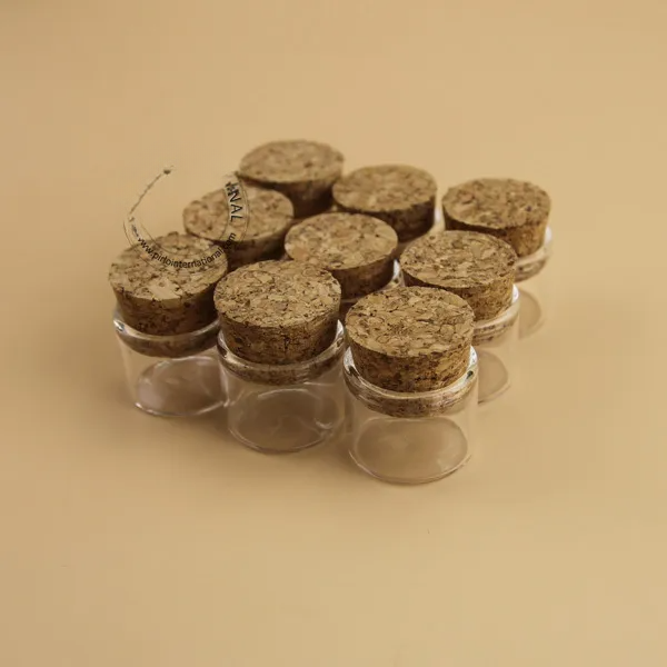 5g Mini small glass bottles vials jars with corks stoppers decorative corked glass test tube 5ml bottle with cork Quality