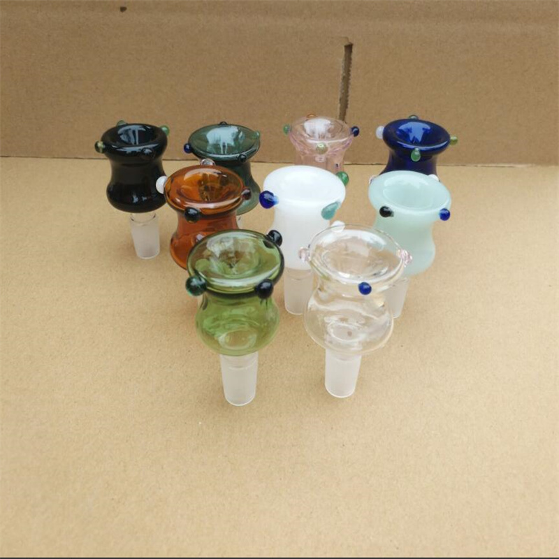 Rökrör Hopah Bong Glass Rig Oil Water Bongs Colorful Dot New Concave Bubble Head