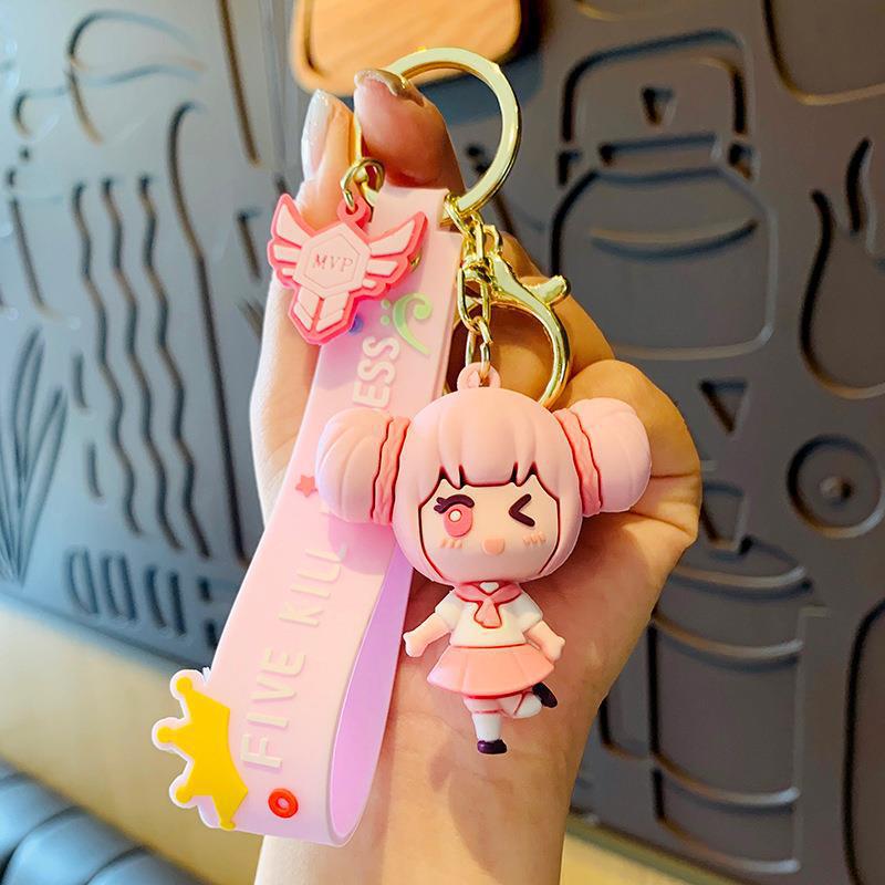 Mobile phone strap cartoon creative keychain Cute doll pendant small gift bag pendant Soft glue keychain mobile phone charm