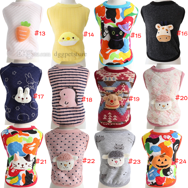 Warm Pet Shirts for Dog Rabbit Cat Puppy Bunny Clothes with Lamb Unicorn Bear Pattern Cute Soft Cotton Pet Sweater Comfortable Pet Costume Boy Girl Kitten Puppy XXS 726