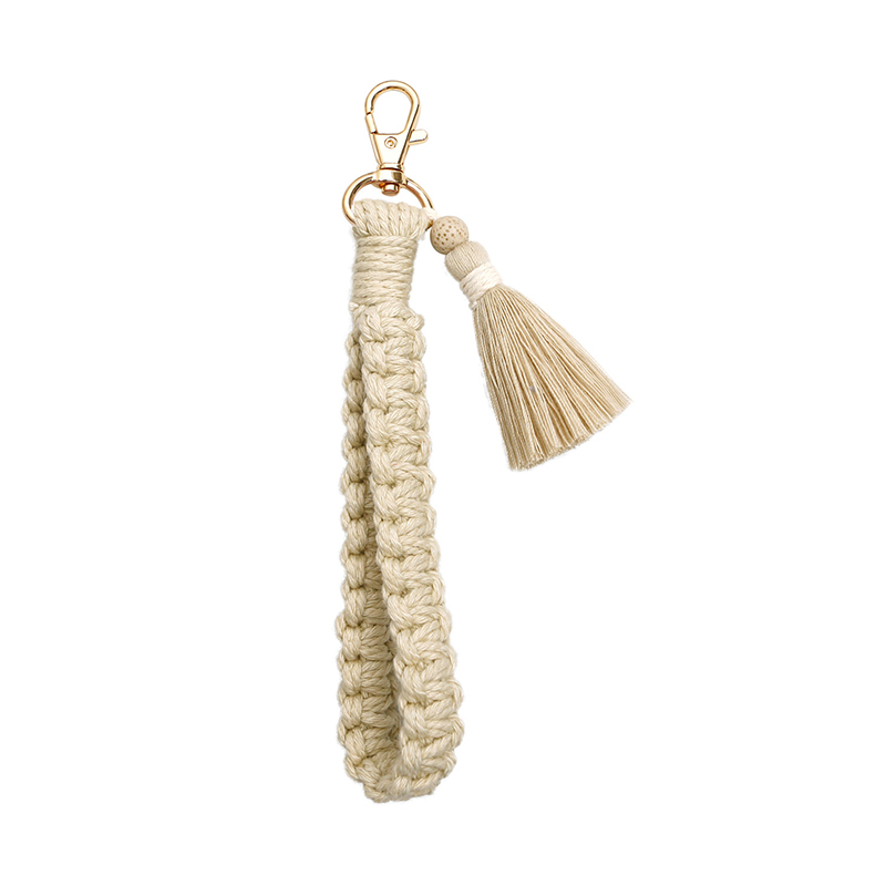 Boheemian Tassel Keychains hand geweven pols sleutelslange sleutel lanyards tas decoratieve hanger