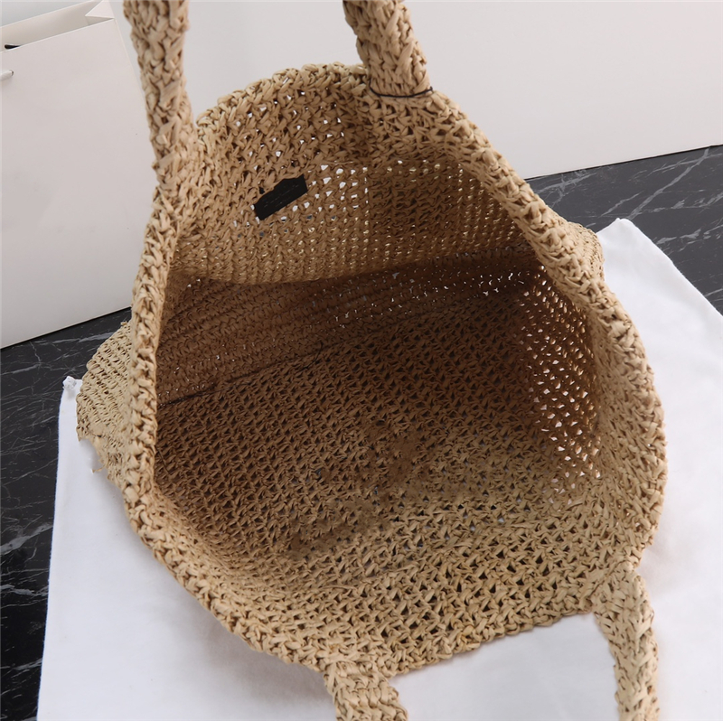 Sac de créateur pour femmes Mode Tissage manuel Tissus de paille Grande capacité Sacs de plage de vacances Léger Sauvage Gros Sacs à main réutilisables Loisirs Shopping le fourre-tout