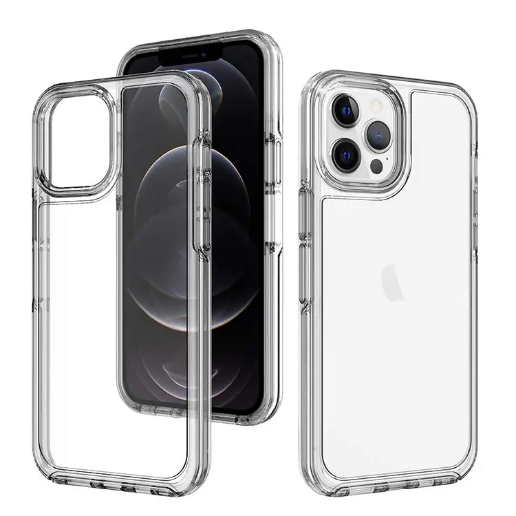 Custodie antiurto in acrilico resistente alla caduta Iphone 14 13 Pro Max 12 pro 11 XR XS MAX 6 7 8 plus Cover posteriore paraurti in TPU trasparente trasparente