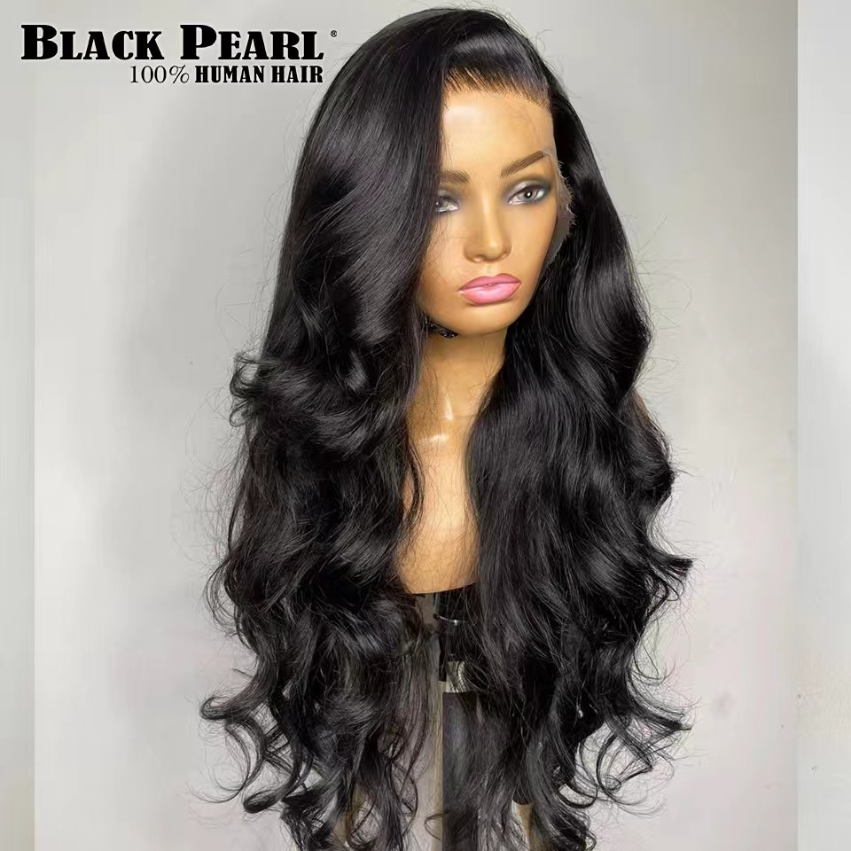 Fashion Wave Silk Deep Wave ase Toupee Black Ombre Color Chemical Fibril Human Hair Full Lace Wigs Fast delivery