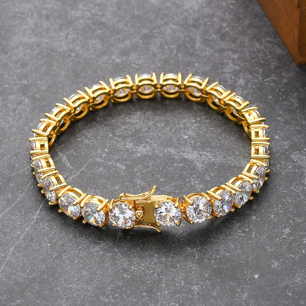 Bracelets 8mm bracelet de tennis 7 pouces 8 pouces en laiton zircon Bracelet Hip Hop glacé bijoux pour hommes Bracelet CZ BB207