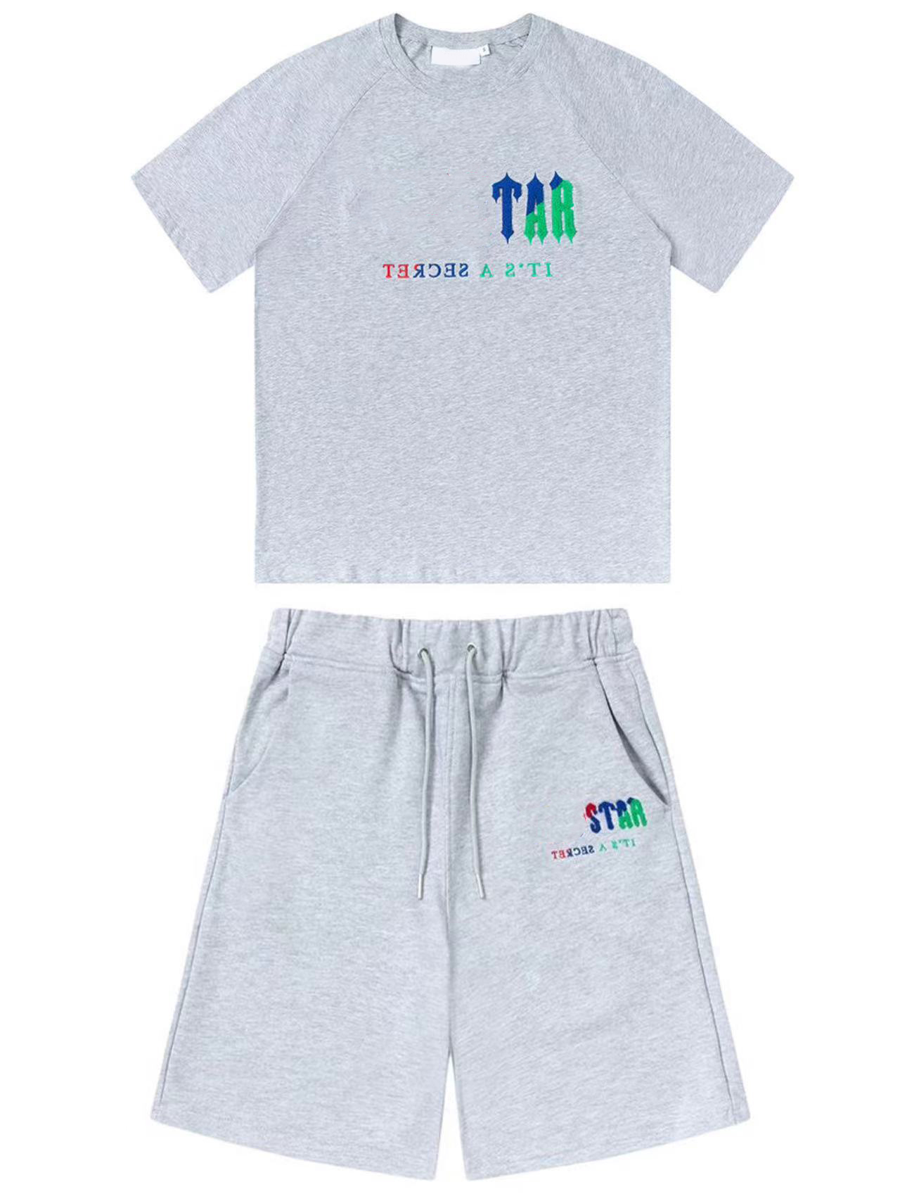 Heren tracksuits t-shirt sets pluche letter casual ademende zomerpakken tops shorts shorts tees outdoor sport aziatische maat s-2xl
