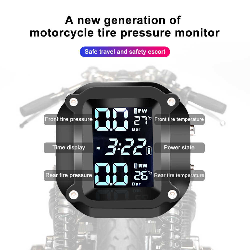 Samochód Nowe TPMS Motocyklowe czujniki ciśnienia opon silnik TMPS System monitorowania ciśnienia w oponach 2 Kołek Zewnętrzny czujnik opony dla motocykla