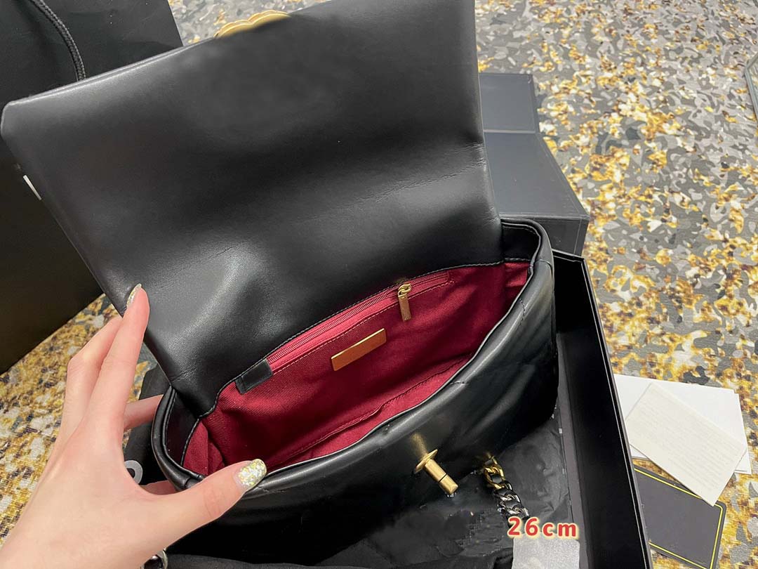 Designer Chain Crossbody Bag Real Leather Shoulder Bag Handbag Women Classic CC 19 Flap Purse Luxury Envelope High Quality Quilted Clutch Wallet