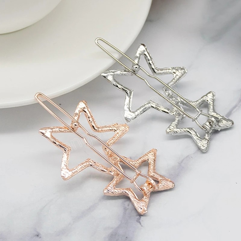 Glitter Shiny Hairpins Pentagram Star One Clip DIY DIY Elegante Personalidade Coreana Acessórios para Cabelos Capilares Barrette