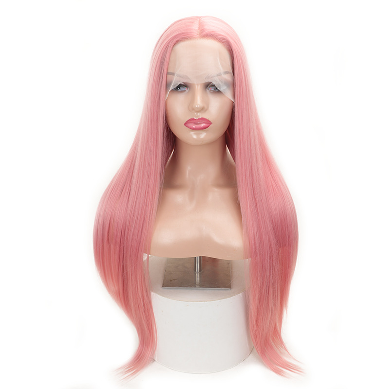 Vinho rosa vermelho 13*4*1 perucas dianteiras de renda longa cabelos lisos de 30 polegadas de glúteis para mulheres perucas frontais de renda resistente ao calor com gama com cabelo natural