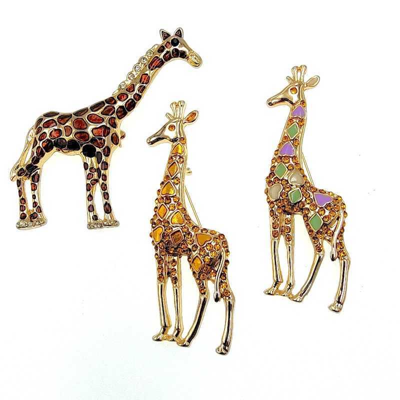 Broches Broches Exquis Créatif Girafe Strass Pépinière Femmes Écharpe En Soie Vêtements Pépinière Pin Accessoires G220523