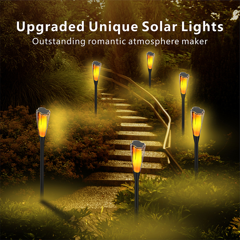 Solar Flame Light Garden Lawn Lights Waterproof Flickering Dancing Flame Outdoor Landscape Lamp