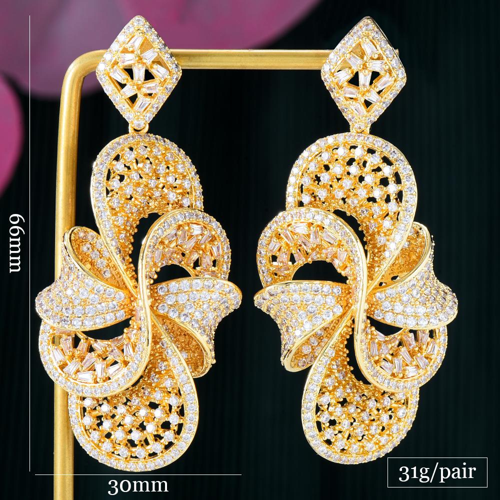 Oorbellen GODKI MAXI Afrikaanse Strikjes Oorbellen Voor Vrouwen Wedding Party Cubic Zirkoon Dubai Bridal Earring boucle d'oreille 2022