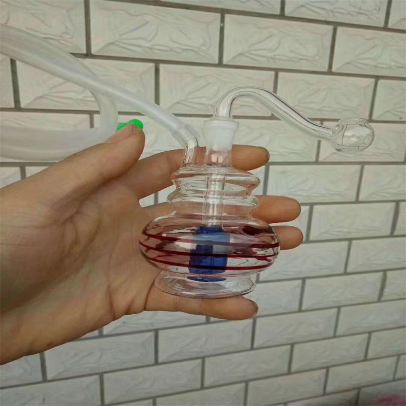 Tubi di fumo Narghilè Bong Glass Rig Oil Water Bong Mini, vaso di vetro a strisce