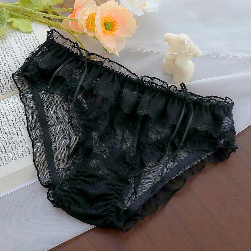 Doux japonais femmes culottes fille Lolita sous-vêtements maille respirant mignon taille basse Transparent Sexy slips femme Lingerie