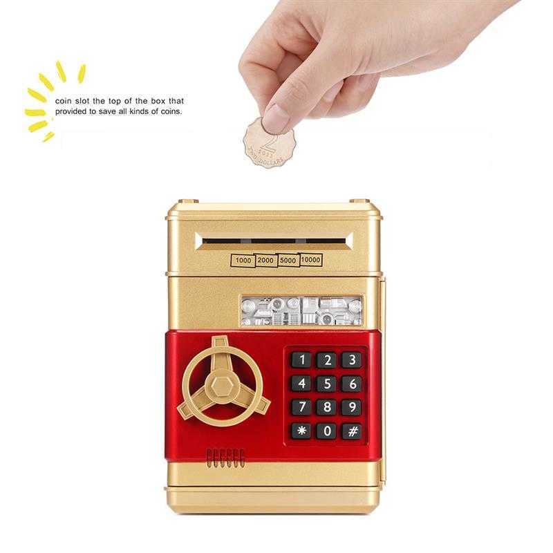 New Figurines Electronic Piggy Bank Safe Box Money Boxes Children Digital Coins Cash Saving Safe Deposit Mini ATM Machine Kid Christmas Gifts G230523