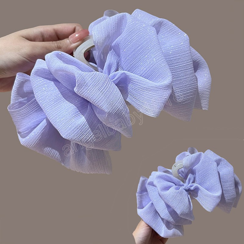 Stor laryered bowknot hår klo krabba hårnålar mode korsa plast hårklipp barrettes kvinnor flickor koreanska hårtillbehör