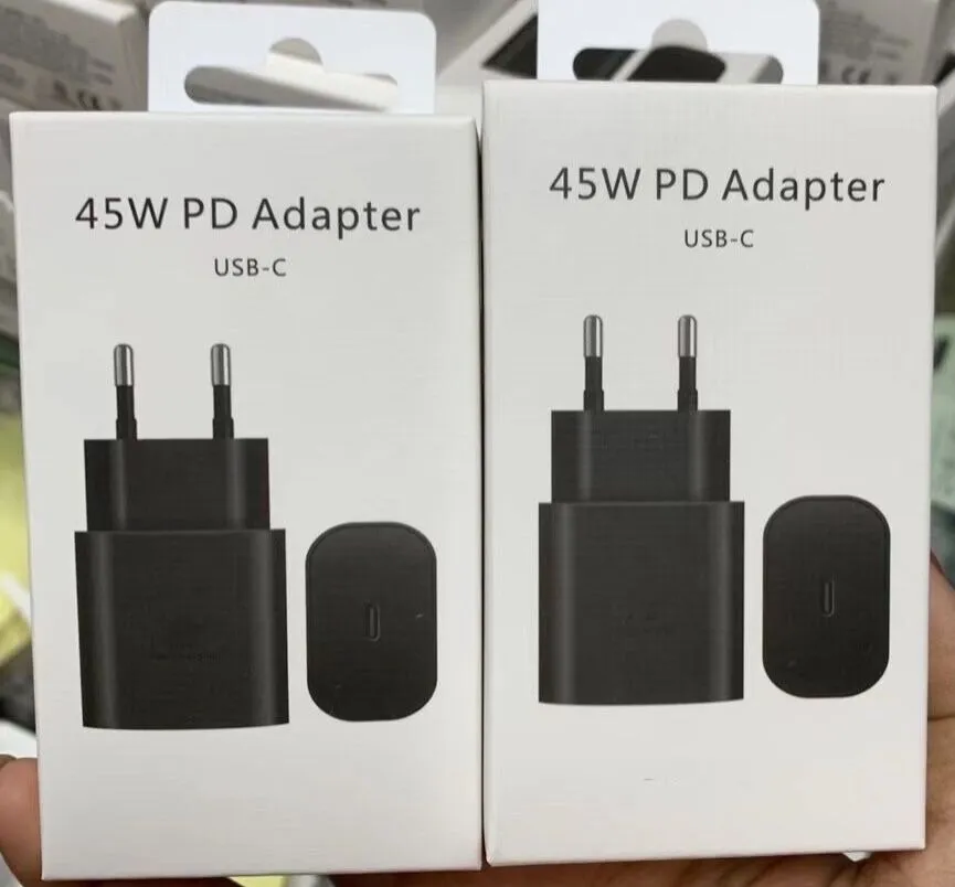 Carregador super rápido TA845 de 45 W com carregamento de parede de 5 A para Samsung Galaxy S23/S21/S22 Ultra por pacote de varejo