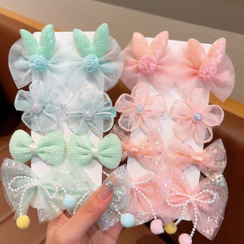 children 's bow hairpin 귀여운 꽃 머리 앞머리 어린이를위한 귀여운 꽃 머리카