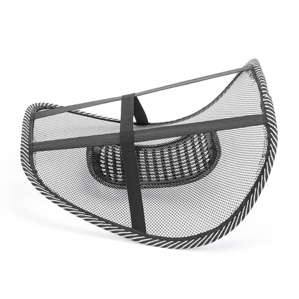 Ny senaste Universal Car Back Support Chair Massage Lumbal Support Midja Kudde Mesh Ventilate Cushion Pad for Car Office Home