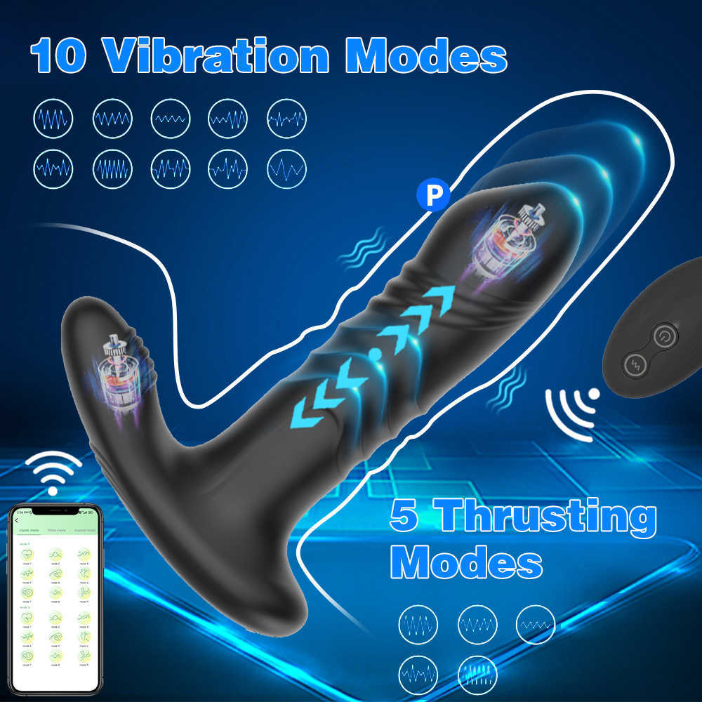 Manlig prostata massager bluetooth applikation vibratorer sex leksaker män onanator anal plugg för vuxna 18