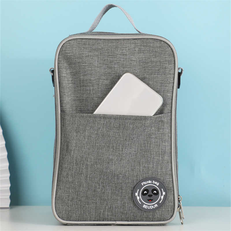 Backpackpakketten draagbare picknick geïsoleerd grote capaciteit vierkante lunchbox hete koeler ijszak werk eten drager P23052444