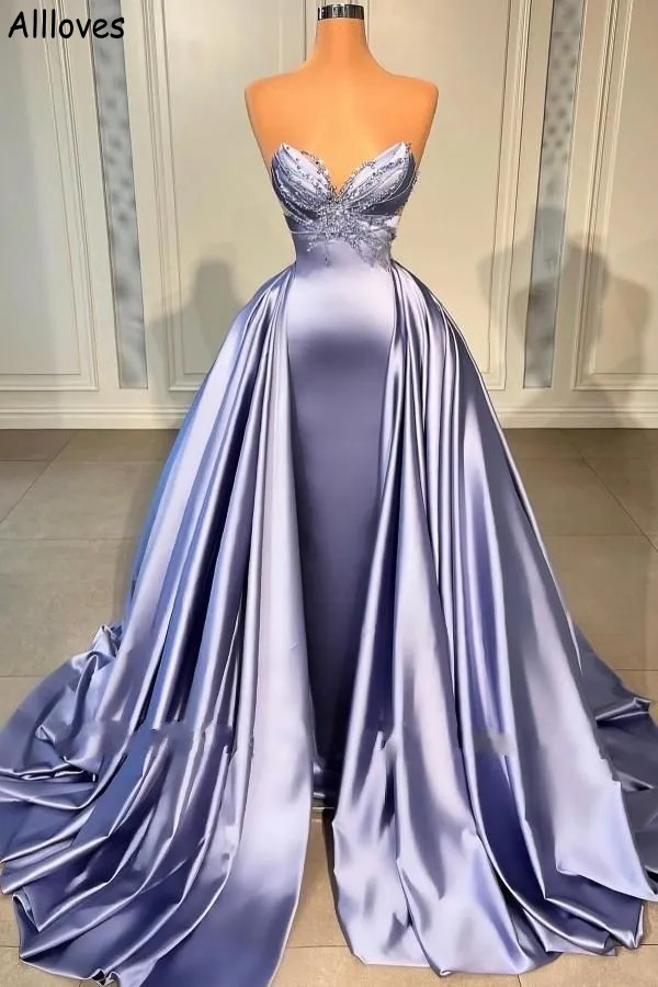 Turcja Arabia Saudyjska Proste długie wieczorne sukienki na bal maturalne z odejmowanym pociągiem Eleganckie cekiny z koralikami ukochane kobiety syrena formalna okazja suknie imprezowe Cl2295