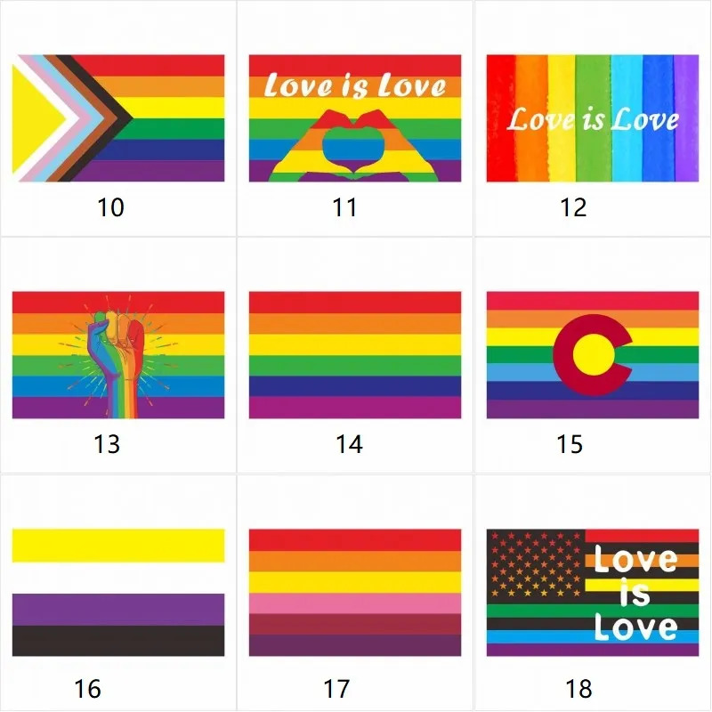 3*5Fts 90x150cm LGBT Gay Pride Rainbow Flag Customized Home Decor Gay-Friendly LGBT Flag Banners Direct factory wholesale