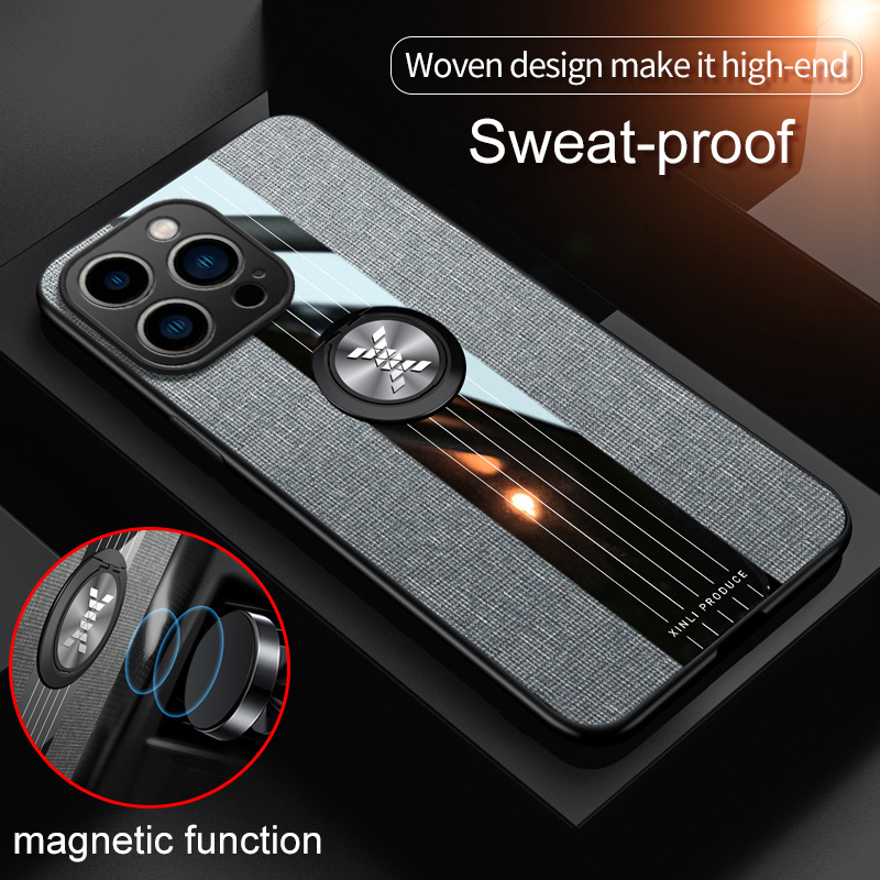 iPhone 15 14 13 12 11 Pro Max Plus Mini Cover Luxury Skin Feeling Magnet Car Holder Ring Stend Puque