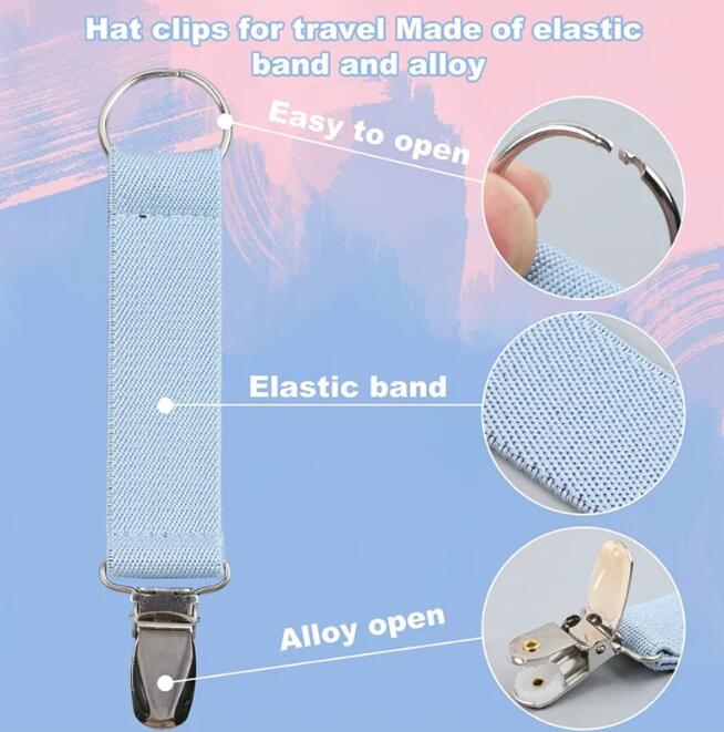 Elastic Hat Clip on Bag Hat Holder for Travel Hat Keeper Clip Outdoor Camping Hiking Multifunctional Duck Clip for Adult Kids